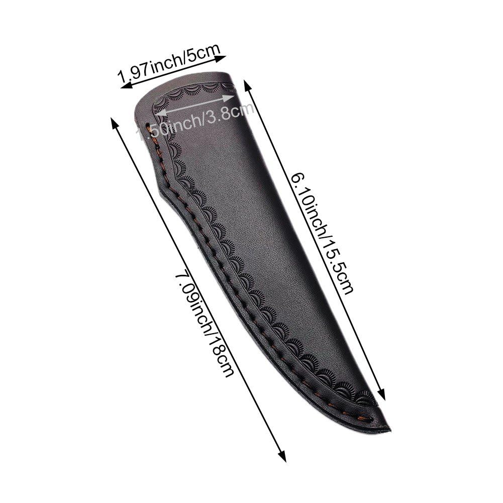 Coltello Dritto Fodero in Pelle di Vacchetta Copri Coltello in Pelle di Mucca Fodero per Coltello Portatile Protezioni per Guaina per Coltelli in Pelle Impermeabile