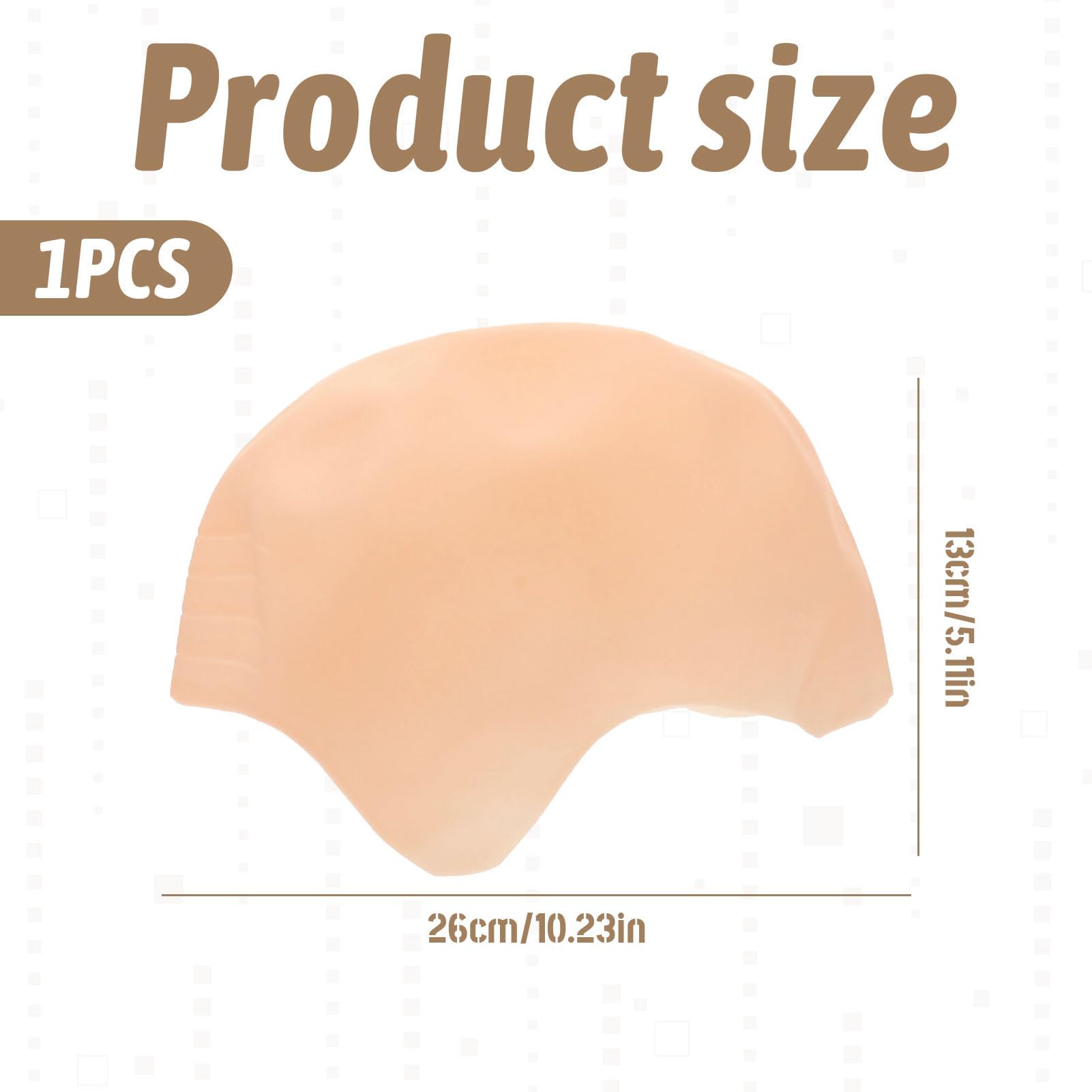 Grosion Latex Bald Cap,Bald Cap Adult,Skin Color Bald Wig for Unisex,Halloween,Costume Hat,Fancy Dress Accessory Beige - Image 2