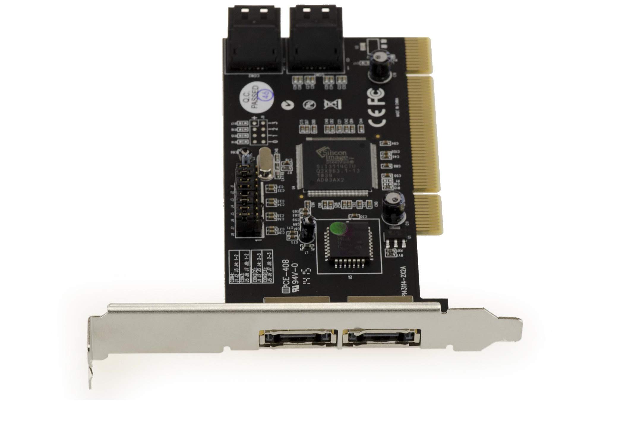 KALEA-INFORMATIQUE Scheda controller PCI 4 + 2 porte SATA eSATA con chipset SIL3114. Unità indipendenti o in cluster Raid 0 1 0+1