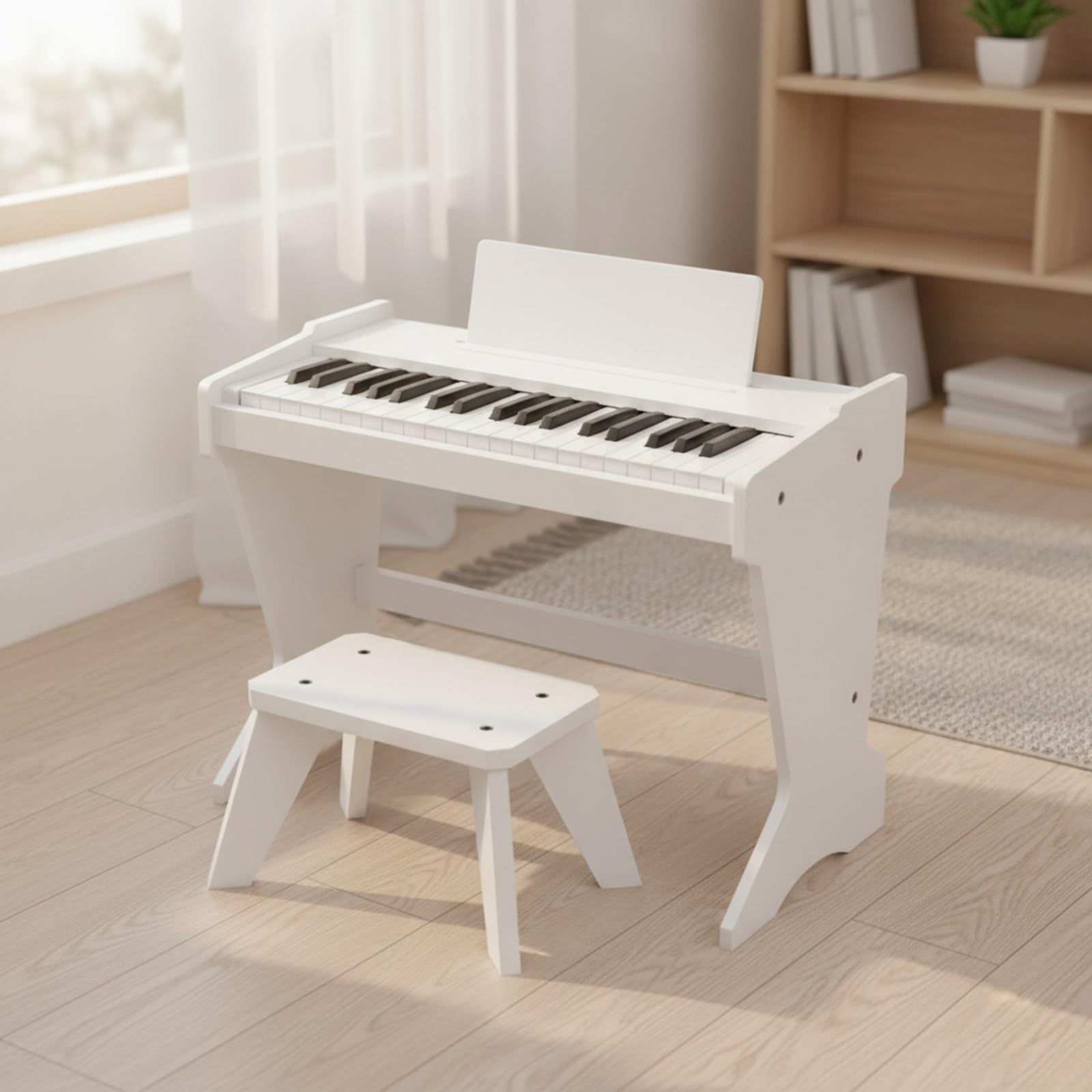 Piano Compact | sur Pied, Sûr, Instrument Musique, Enfants, Débutants, Rouge