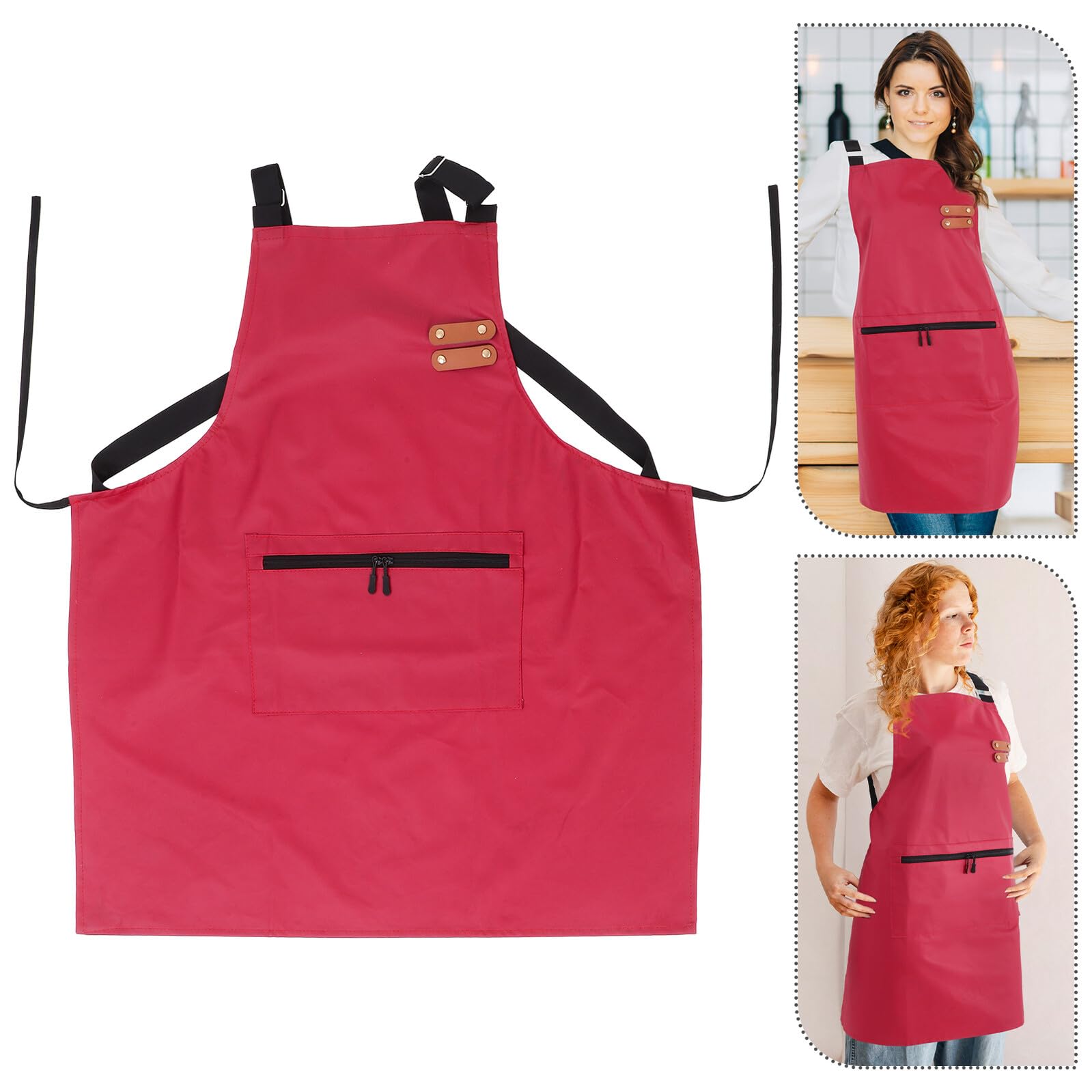 VALICLUD Delantal de Cocina Unisex de Pu y Resistente al Aceite, Ajustable con Bolsillos Prácticos, Pack 2 Piezas para Hombre y Mujer, Adecuado para Cocinar, Hornear y Jardinería