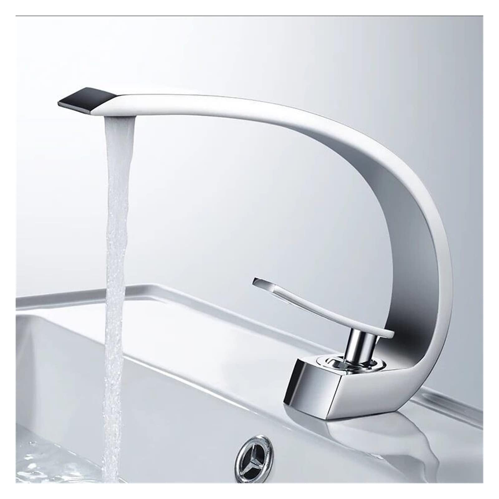 Mooilko A Basin Faucet Gold Bathroom Mixer Tap Rose Gold Wash Faucet Nickel Lavotory Faucet Brass Hot Nd Cold Waterfall Faucet Easy To Install(A)