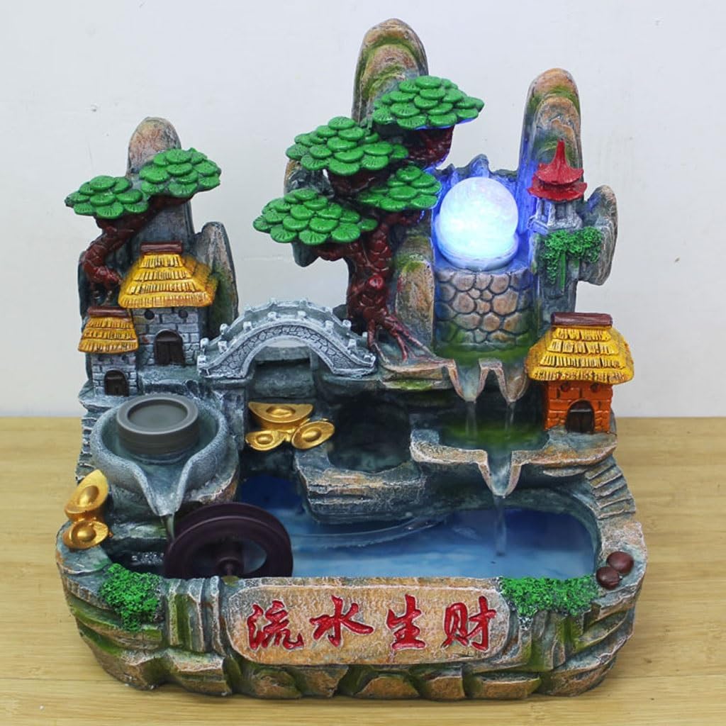 House Decorative Items Tabletop Fountain Home Feng Shui Ornament Crafts Living Room Creative Decorative Ornaments Tabletop Waterfall Fountain
