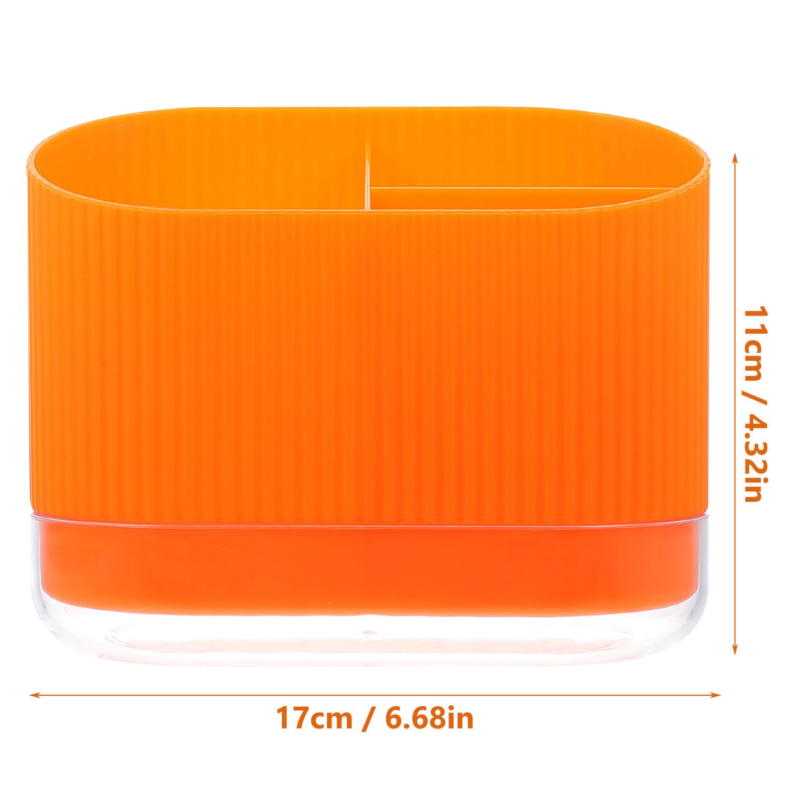 GANAZONO Scolaposate Guzzini in Plastica Arancione Design a Scomparti e Base Staccabile, Organizer per Utensili Cucina Facile da Pulire e Fori di Drenaggio