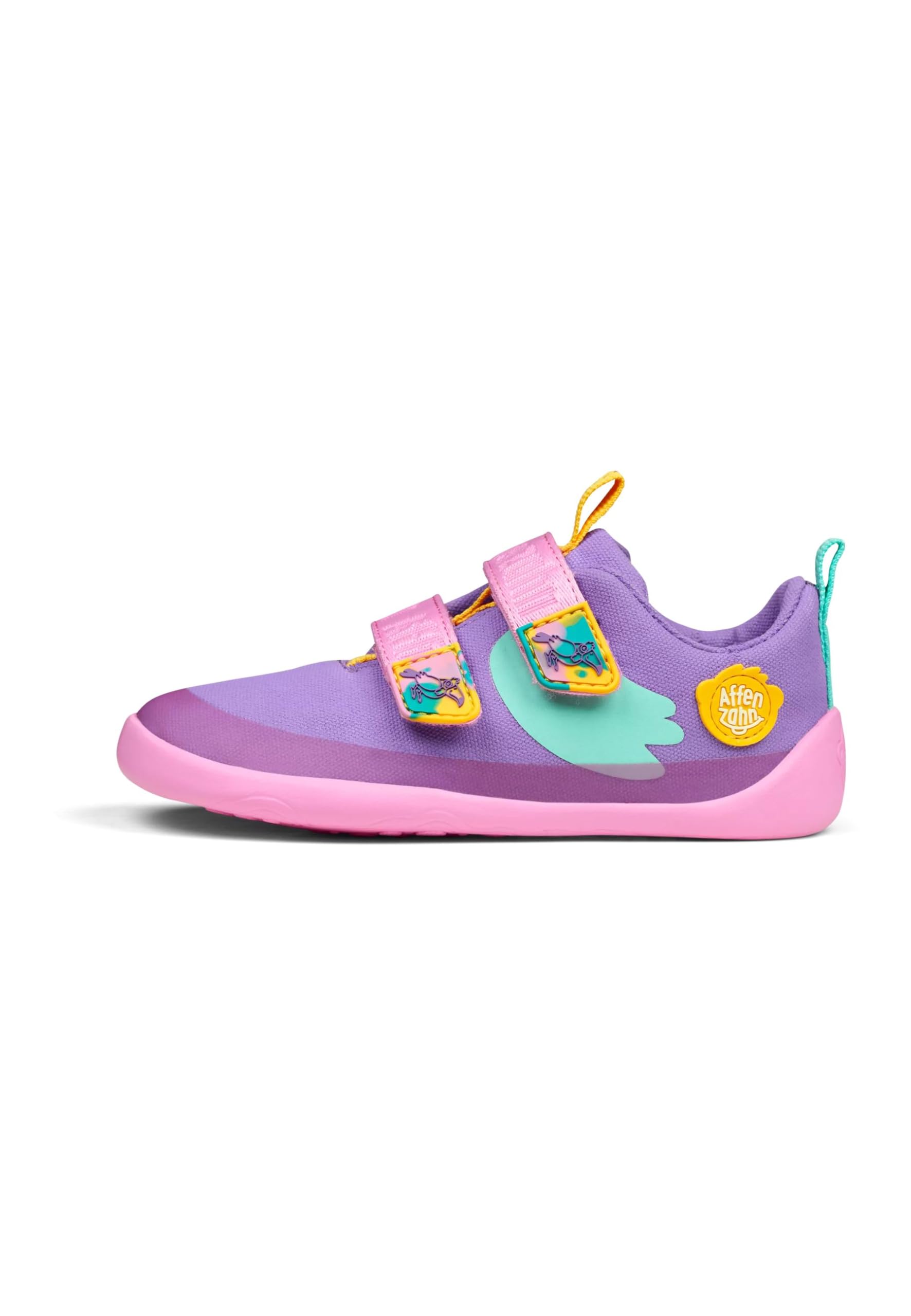 Affenzahn Kinder Barfußschuh Happy Deer aus Bio Baumwolle in Rosa mit Tex Ausstattung.