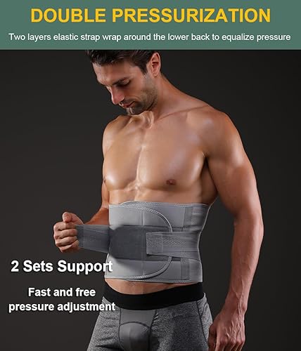 Miniatura 2 de Soporte de espalda para el dolor de espalda baja, hombres y mujeres, soporte de espalda y soporte elástico para el vientre, cinturón de cintura