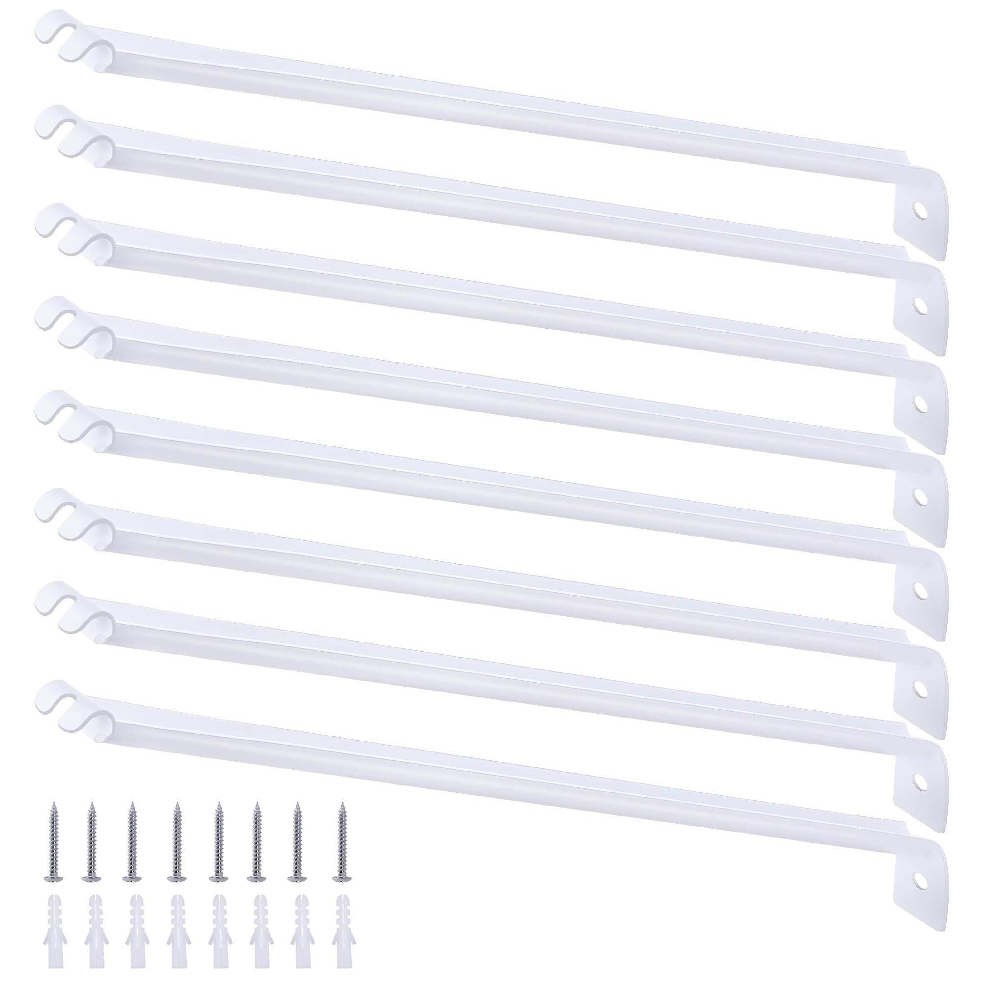 Photo 1 of Nkiy Quen 8 Pcs Wire Shelf Support Brackets,12 Inch Metal Support Brackets for Wire Shelving with Anchors and Screws,Closet Support Bracket for Wardrobe Wall Bracket Wire Shelves Racks