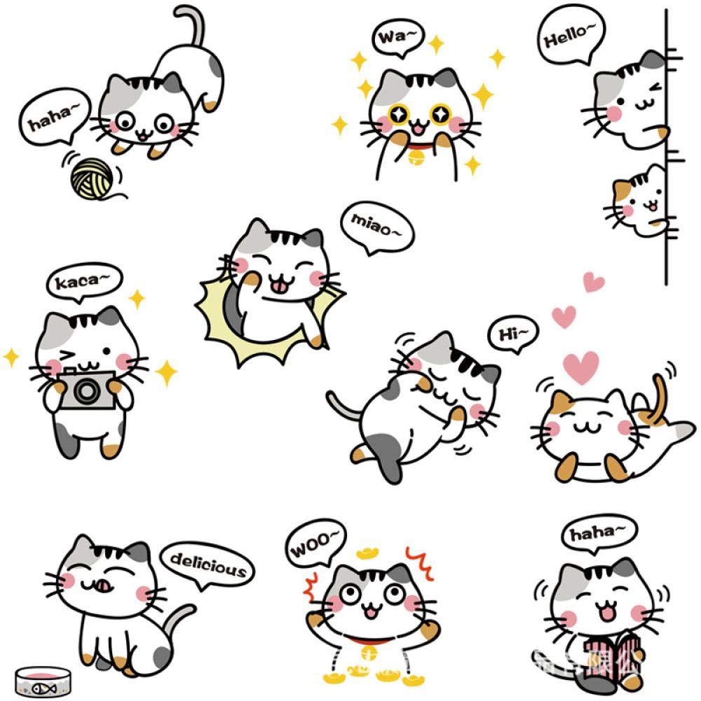 Wall Sticker Cute Cartoon Cute Kitten Wall Stickers Bedroom