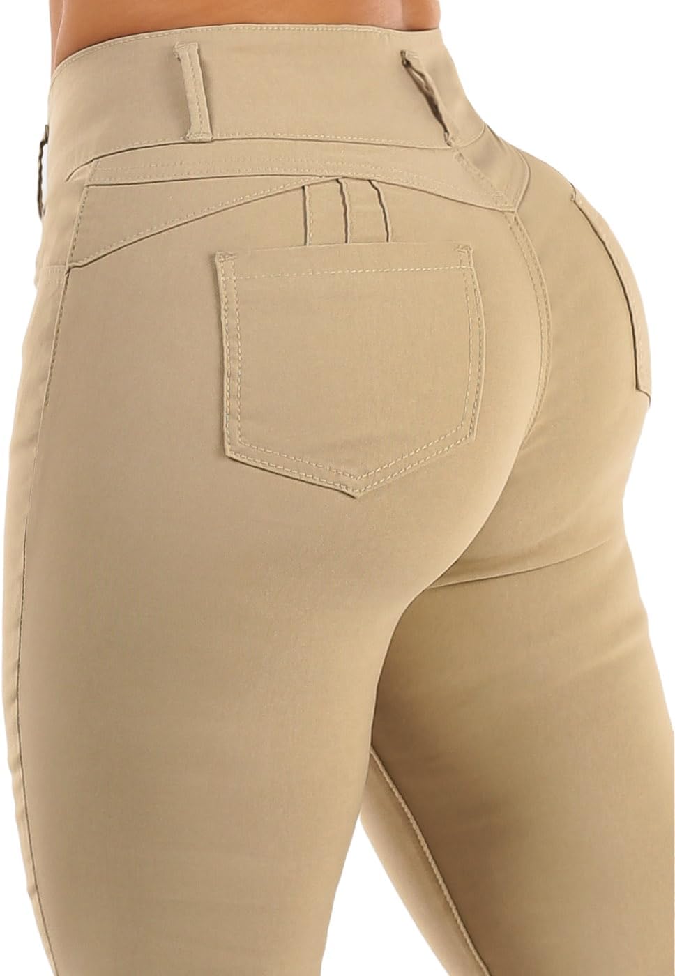 Moda Xpress Womens Juniors High Waisted Butt Lifting Navy Skinny Pants - Levantacola High Rise Pants - Image 6