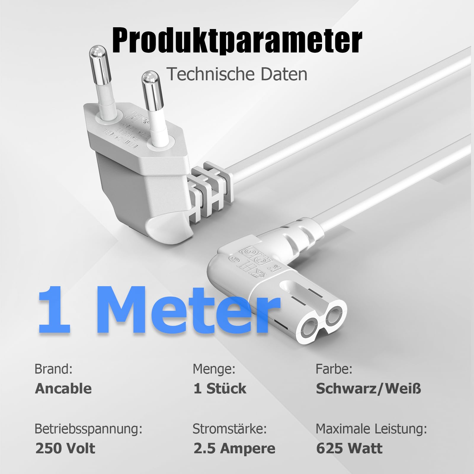 Cavo Alimentazione Tv Cavo Alimentazione Europeo C7 - 8 Figure 90 Gradi Per TV E Dispositivi Elettronici Cavo Alimentazione Ps4 - Foto 8
