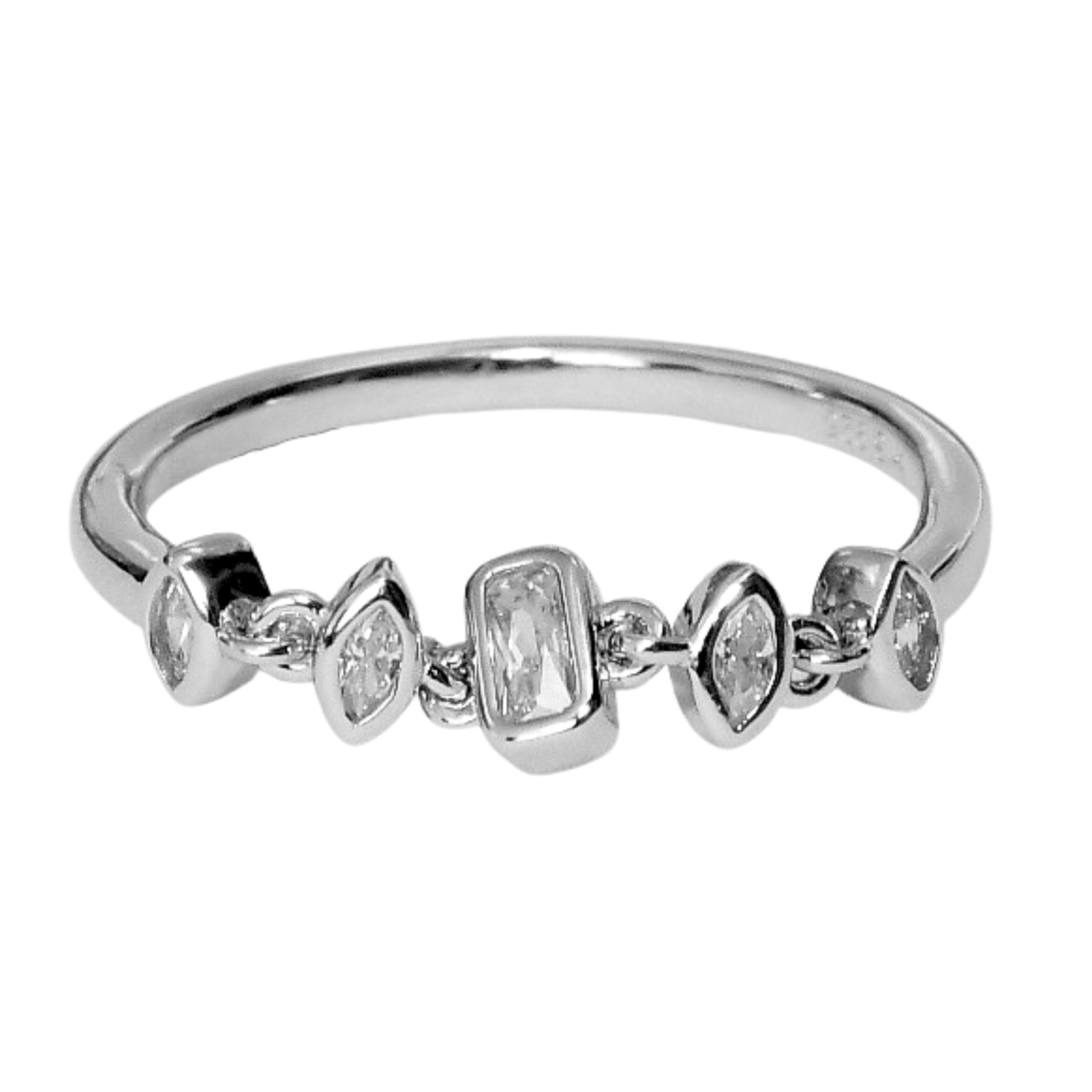 SATLAA Original - 925 Pure Real Sterling Silver Chain Style CZ Adjustable Female Cute Finger Ring for Girl and Women, Lightweight (B0CKRNJDDN) Amazon Price History, Amazon Price Tracker