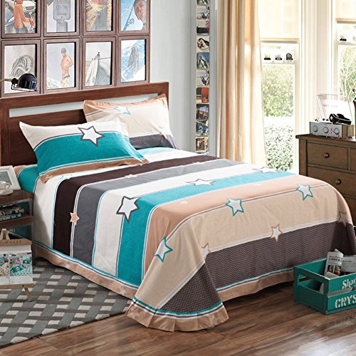 Drap plat coton lit double 250x245 linge de lit respirant