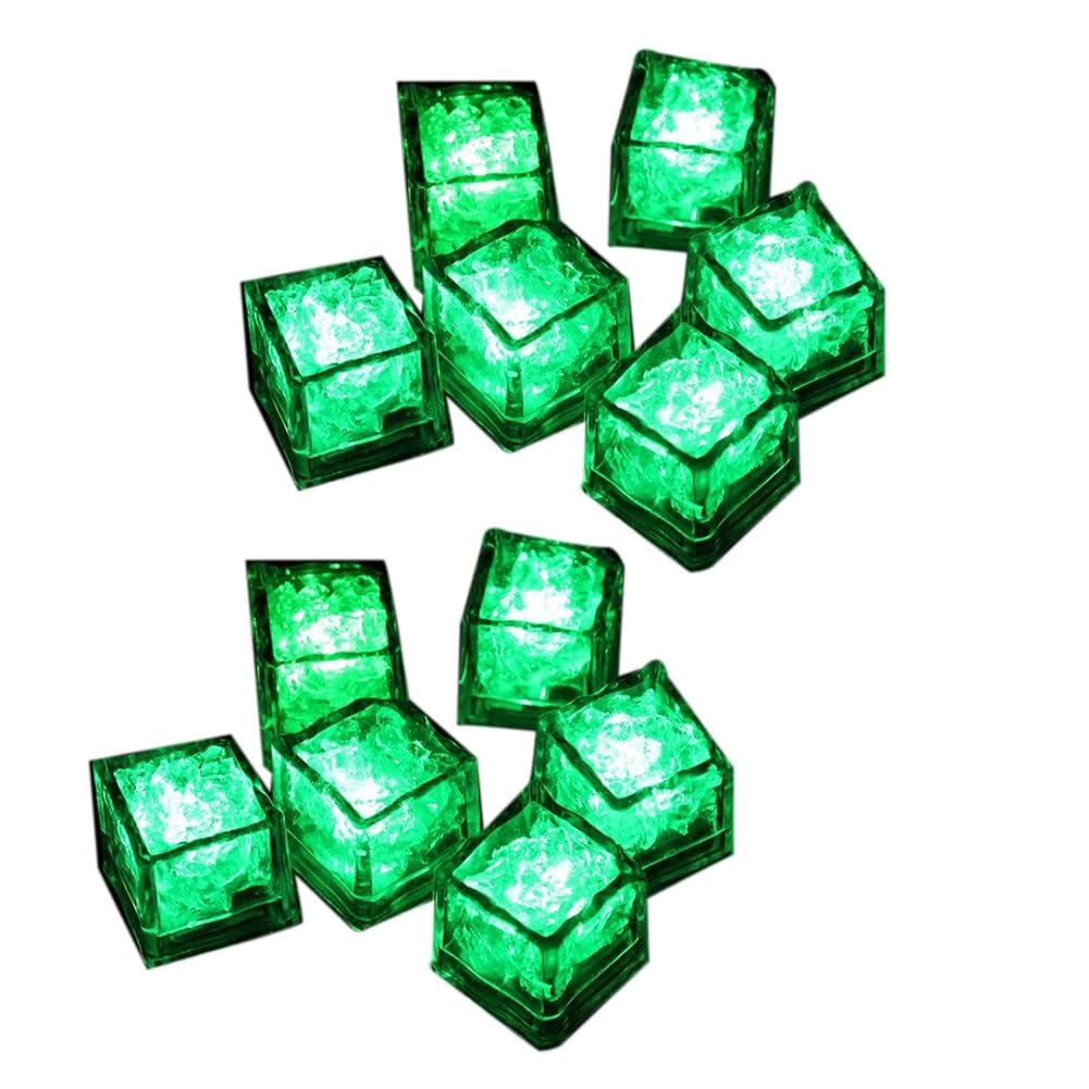 TsoLay Waterproof LED Ice-Cube Flashing Glow in the Dark Light Up for Bar Club Drinking Decoration Plastic Waterproof Led Ice-Cube Led Ice-Cube Light E 12Piece