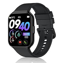 QCOQ® Smartwatch Uomo Donna, 1.96″ Orologio Smartwatch con Effettua o Risposta Chiamate, 110+ Sport Smart Watch, Cardiofrequenzimetro, Contapassi, Sonno, Impermeabile IP68 Fitness Track per Android iOS