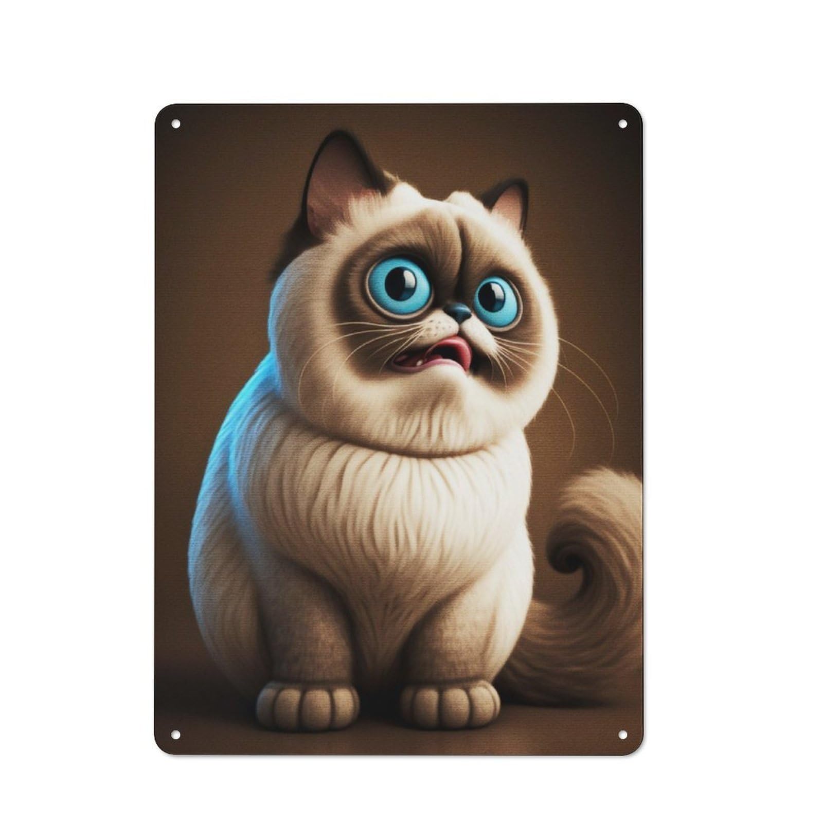 Junmoney Meme Funny Cat Retro Tin Sign 40X30cm For Garage Or Workshop, For Furnishing A New Garage And Workshop With Retro Decor
