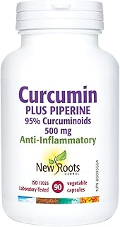 New Roots Herbal - Curcumin Plus Piperine 500mg - 90 Capsules - 95% Curcuminoids - Turmeric Curcumin 500mg - Turmeric Pills Anti Inflammatory Supplements - Turmeric Curcumin with Black Pepper