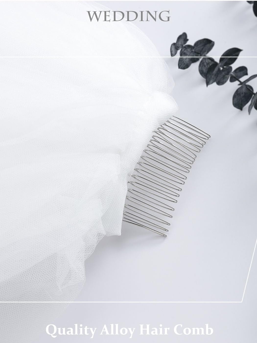 Foyte Cathedral Length Veil Bride Wedding Veils 1 Tier Bridal Long Tulle Chapel Veils for Women - Image 3