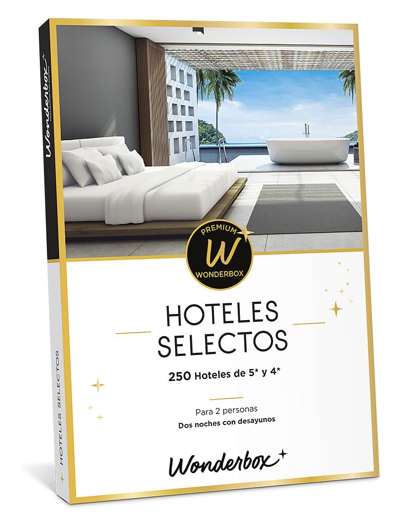 WONDERBOX - Caja Regalo - Hoteles Selectos | 2 noches con desayunos - Más de 250 hoteles de 5* y 4* estancias - Hoteles hasta 5*, con circuito spa, con cena gastronómica