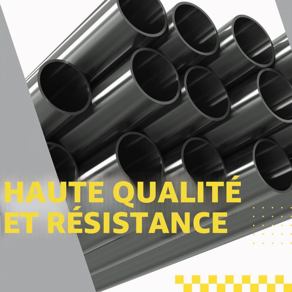 Tuyau en acier inoxydable pour échappement automobile - Diamètre 63,5 mm, épaisseur 1,5 mm, 1 mètre - Tube rond pour silencieux avec trou modulaire et installation facile - SAMMA PARTS