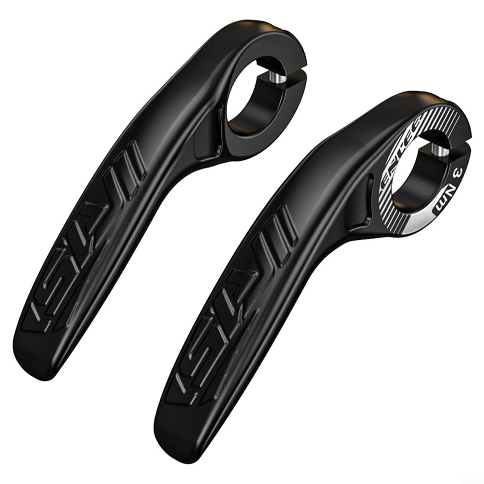 Carbon Fibre Bar Ends, Ergonomic MTB Grips for Road Bike Handlebar Extensions, Adjustable Cycling Hand Positions, Lightweight Aluminium Bicycle with 22.2mm Hole(Black)