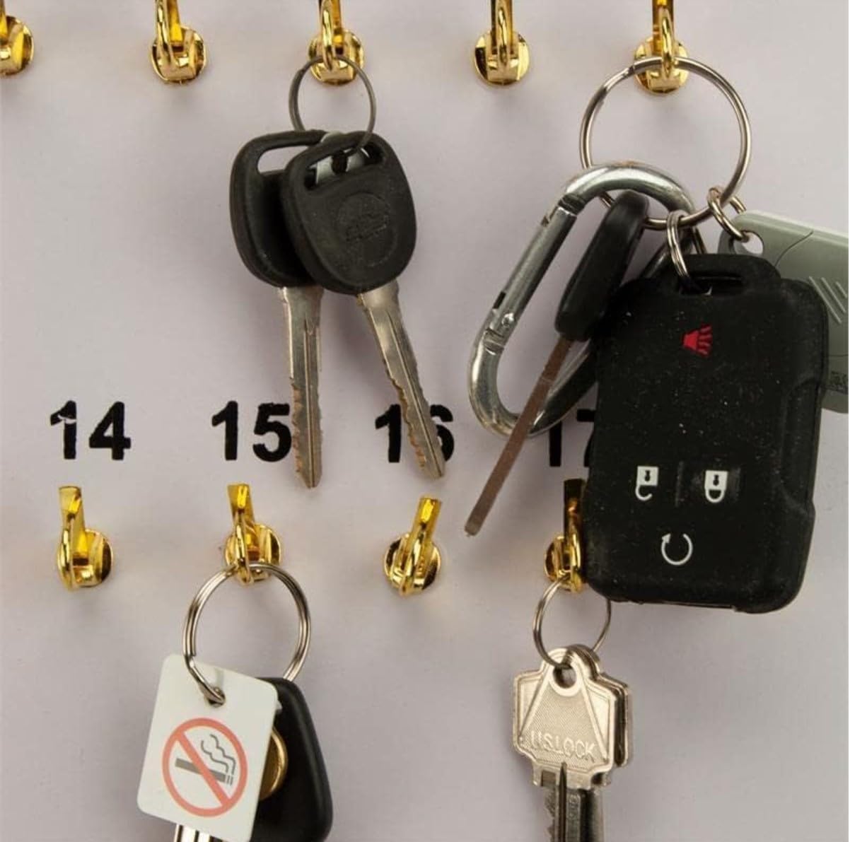 55 Hook Key Holder Wall Mount for Office, Work, Valet - Self Locking Hook Board - Portable Keyboard for Storage and Transport of Keys (55 Hooks)