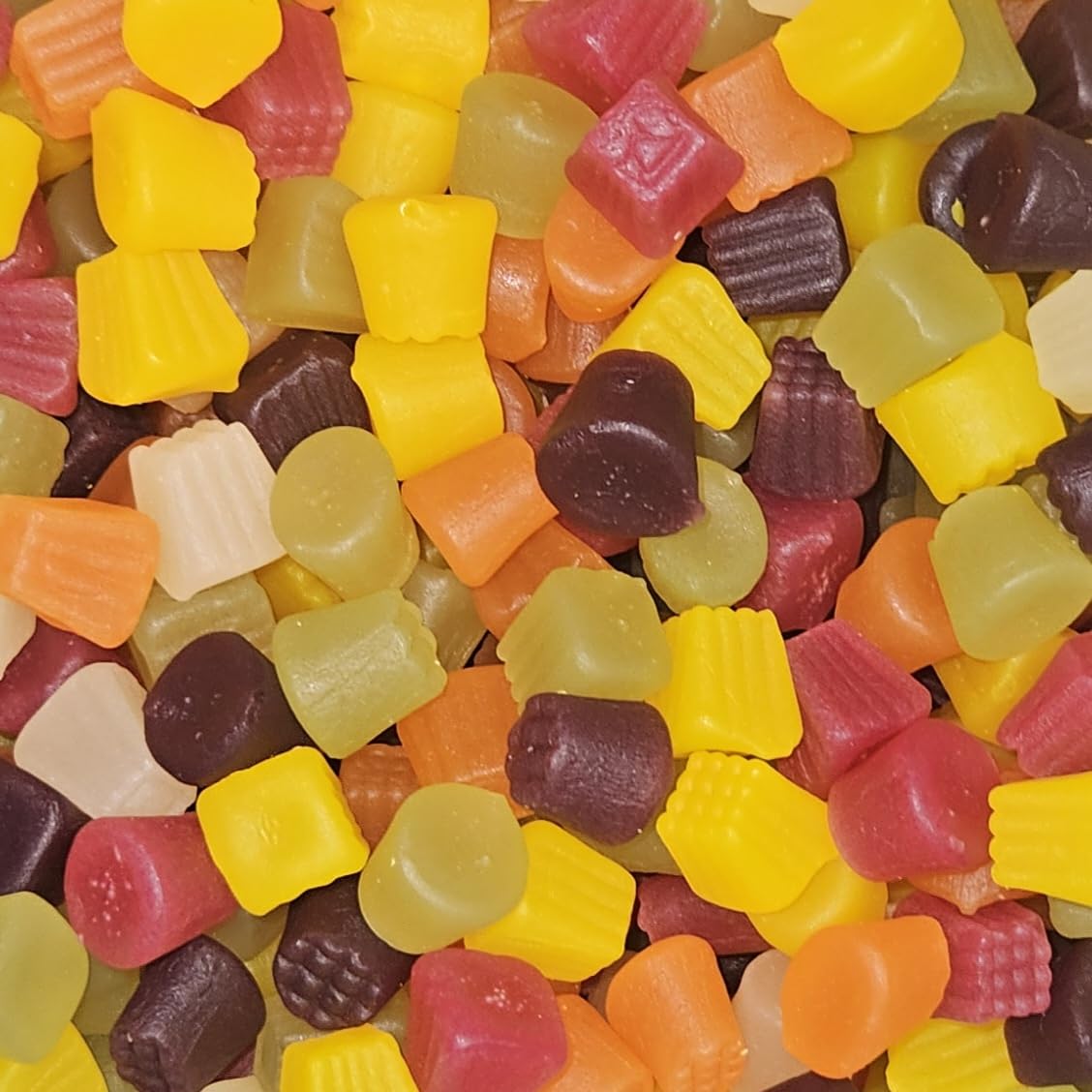 Taveners Retro Fruit Flavour Pick & Mix Sweets In Silver Foil Gift Pouch (Midget Gems, 500g)