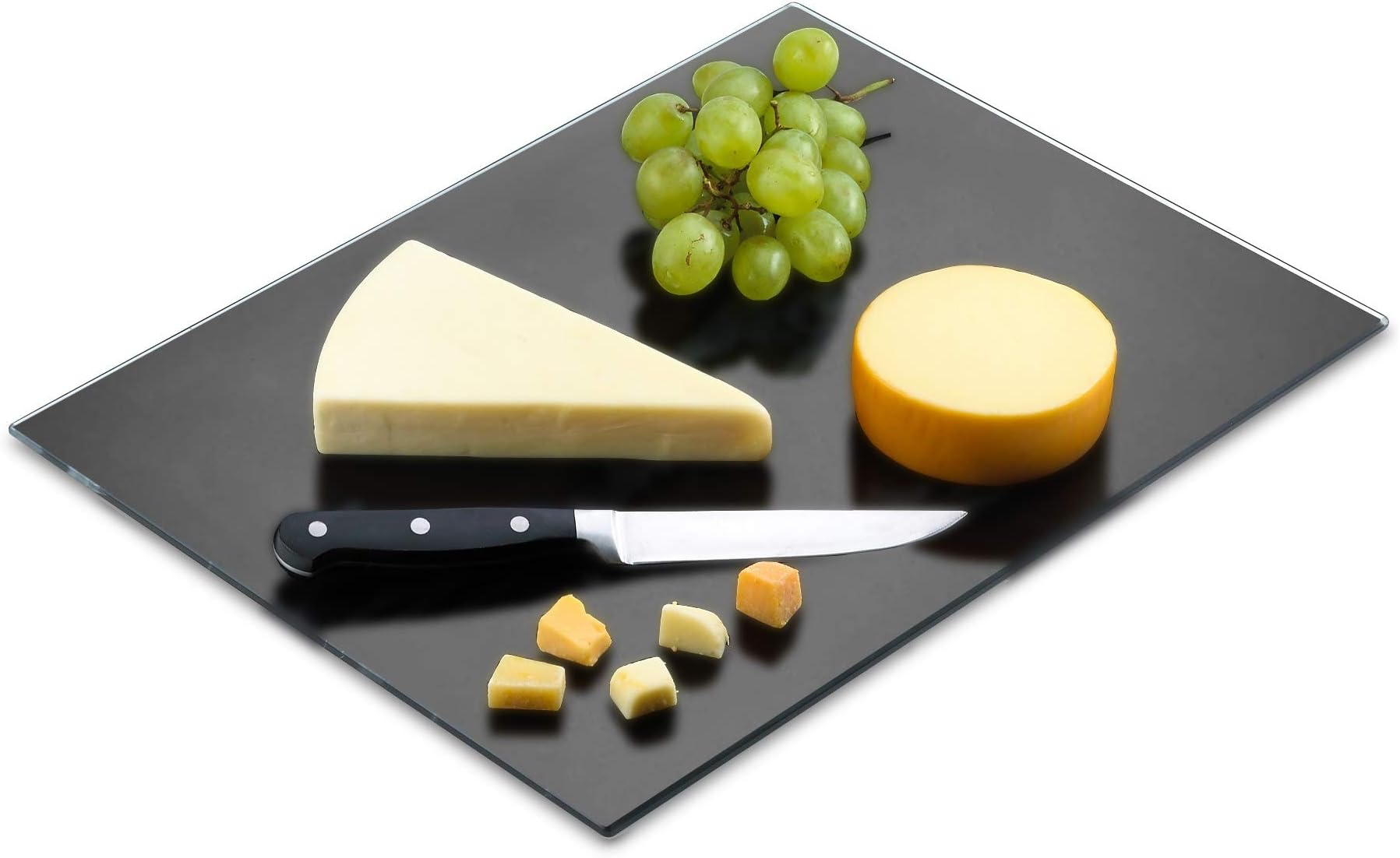 PARNOO Tempered Black Glass Cutting Board – Large 12x16" Rectangle – Scratch, Heat & Shatter Resistant, Dishwasher Safe