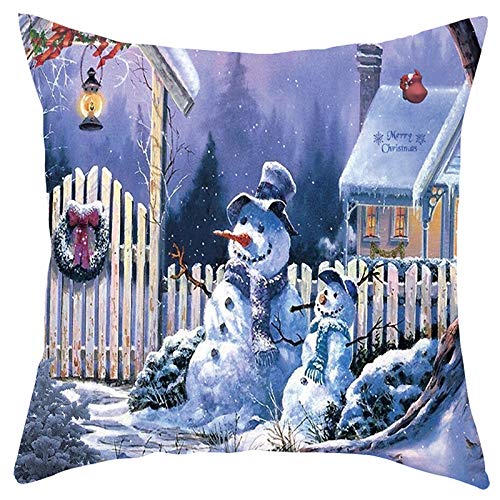 FaxiangChristmas Pillowcase Car Sofa Cushion Cover Merry Christmas Decoration Pillowcases New Year Decorative Pillows Cover 45x45cm
