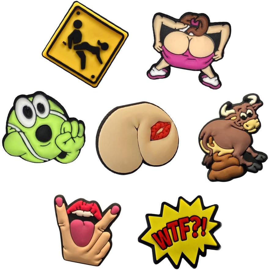 Funny Obscene Gesture Tennis Racket Vibration Dampeners Tennis Gifts Pack of 7 Designs with Gift Bag