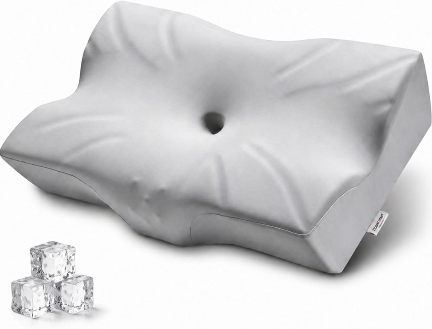 DOBUONO Cervical Neck Pillow - Side Sleeper Pillow for Neck Pain Relief, Odorless Memory Foam Pillow with Cooling Cover & Dual Height, Ergonomic Contour for Neck & Shoulder Support, Grey