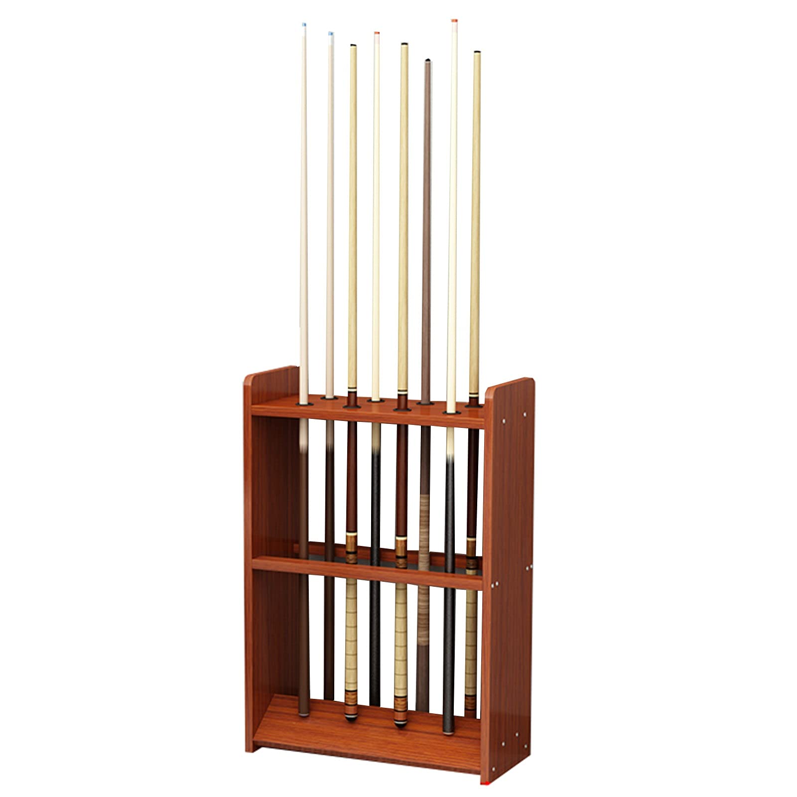 Support moderne de queue de billard, support de sol, support en bois pour clubs de golf/queues de billard, organisateur de rangement pour queues de billard, grande capacité pour la maison/billard