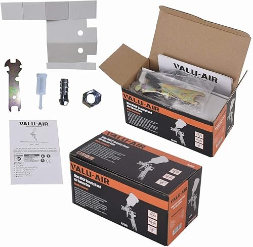 Valu-Air Mini pistola de pulverización de aire de retoque de alimentación por gravedad HVLP con boquilla de 0.031 in