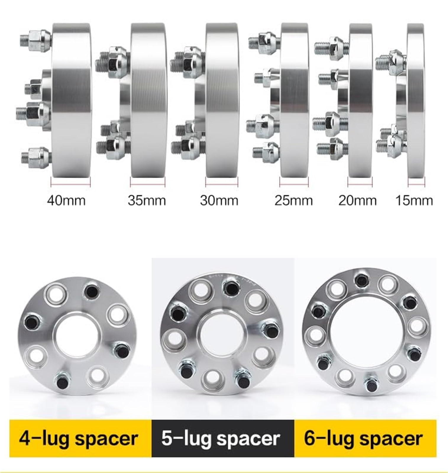 Uszczelka koła samochodowego 2 sztuki PCD 5x108 CB 63,4 mm 15/20/25/30/40 mm Aluminiowy adapter dystansowy koła 5 śrub odpowiedni do VOLVO, uniwersalne dystanse kół Dystanse kół samochodowych(