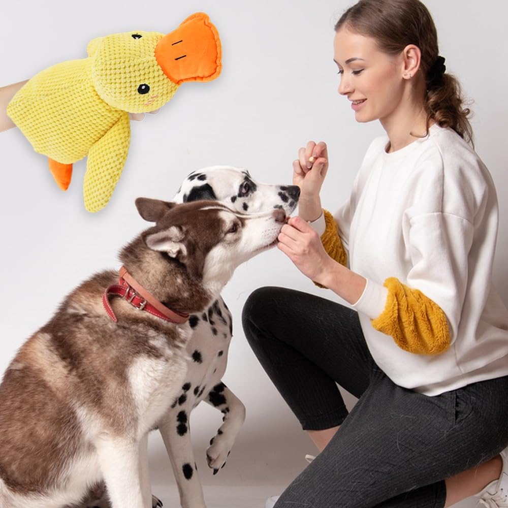 Koujut 2025 Upgraded Dog Toys, New Durable Calming Duck Toys, Dog Toys for Aggressive Chewers with Soft Squeaker, Fun for Indoor Puppies and Senior Pups (3 Pcs, L-11.4 * 13.5in)