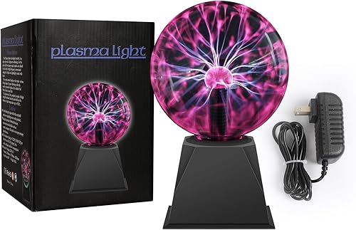 Miniatura 8 de DELIPOP Bola de plasma de 8 pulgadas, luz roja con cable enchufable, lámpara mágica de bola de plasma, luz de discoteca sensible al tacto y al