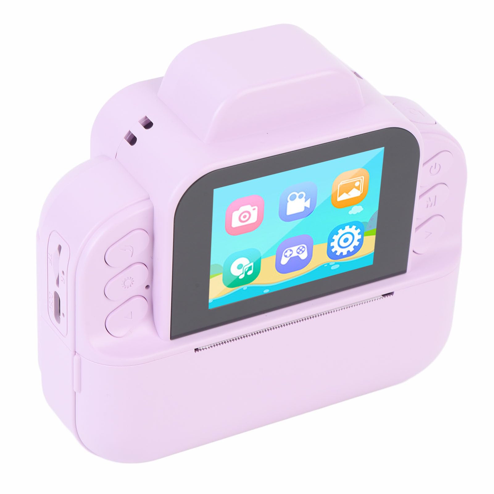 Kids Print Camera, 48MP HD Photography 1080P Video 6X Digital Zoom 2.4 Inch Screen, with Print Paper (Purple)