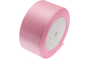 ATRBB 1.5 Inch Pink Ribbon Real Silk Satin Ribbon