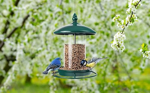 Diumiss Cultura Slhsy Bird Feeders For Outdoors Hanging. Weather Resistant Hanging Wild Bird Feeder. Easy To Clean & To Refill And Comes With A S Hook. Green thumb #6