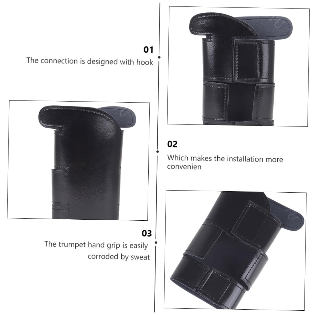 BESTonZON 2pcs Leather Trumpet Protector Trumpet Guard Wrap for Cornet Hand Grip Cover for Extended Durability