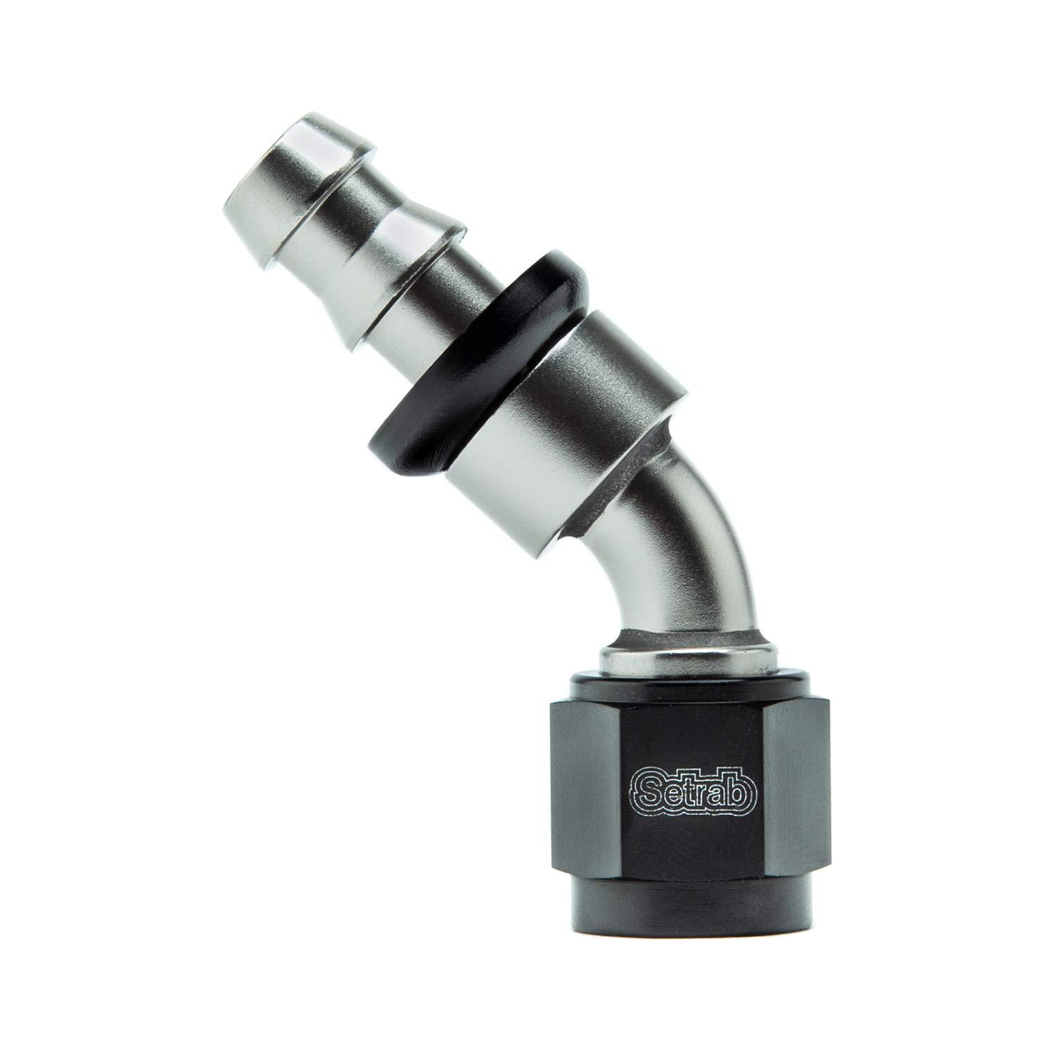Setrab 22-AN06PL06-45 SUSA AN Push Lock Hose End AN06-06, 45 Degree Angle