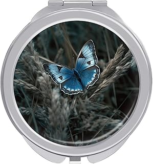 Butterfly on Hay Travel Makeup Mirror Portabl...