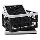 Inhouse 3 Packs 34 Quart Collapsible Milk Crates, Plastic Foldable Storage Crate