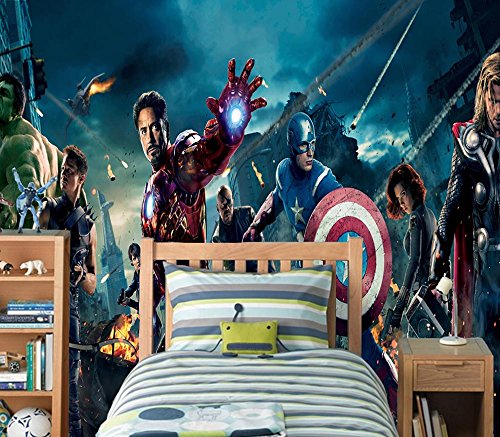 Dizzy Photo Wallpaper Wall Mural Woven Self-Adhesive Art Avengers Marvel Iron Man M05, Woven 6 Stripes
