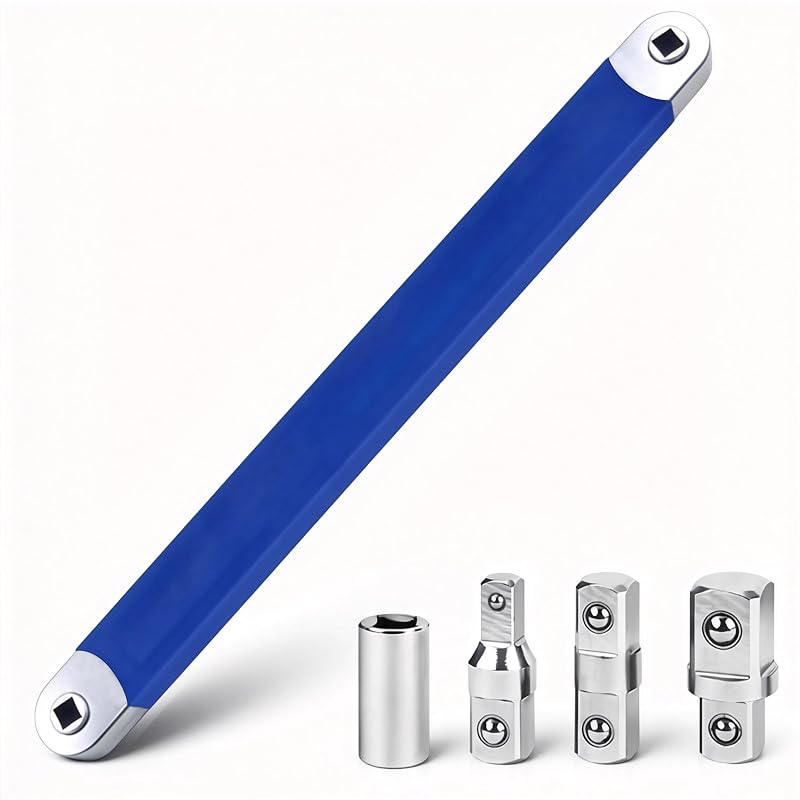 Chave de Extensão Offset MARKETTY 3/8" para Espaços Confinados com Adaptadores e Soquete Azul 5M-FGDL-N2YL