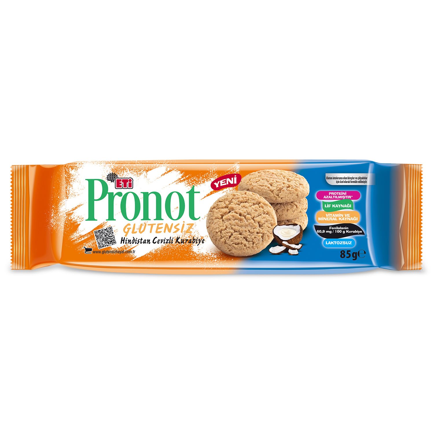Eti Pronot Glutensiz Hindistan Cevizli Kurabiye 85 g x 12 Adet