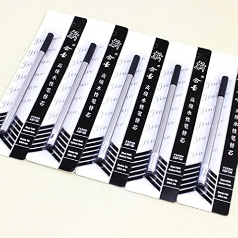 Gullor Jinhao Black Ink Rollerball Pen Refill Spiral 0.7 Pen Refill 10 Refills Cover