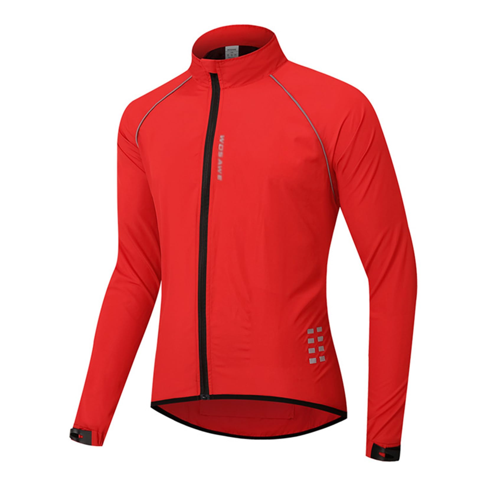 Giacca da Ciclismo da Uomo Ad Alta visibilità Impermeabile Leggera Antivento Riflettente da Bicicletta Giacca Ripiegabile con Tasche,Red-XL