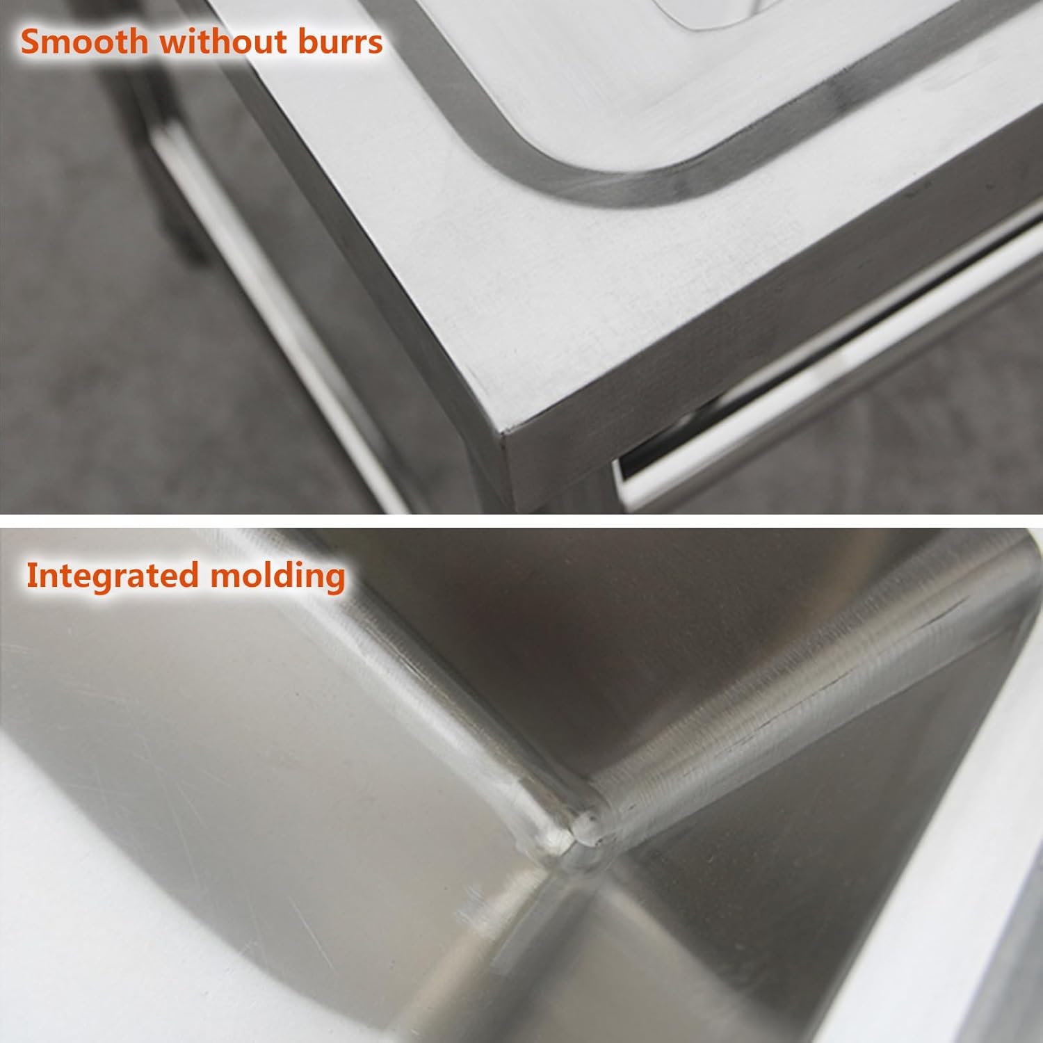 Free Standing Sink,Stainless Steel Sink,Three Bowl Kitchen Sink,Commercial Restaurant Sinks,Outdoor Utility Sink,Washing Hand Basin,for Laundry Room Bathroom Garage Farmhouse(120*50*80cm,Thickness 1.