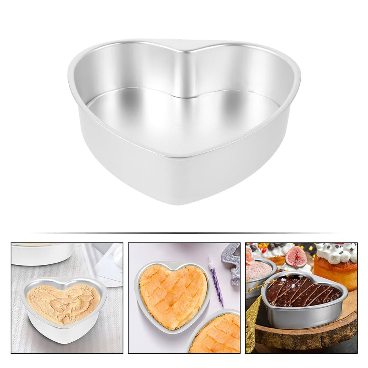 MAGICLULU 5pièces Moule à Gâteau Cœur Amovible Accessoire De Pâtisserie Pour Desserts Spéciaux Pour Et