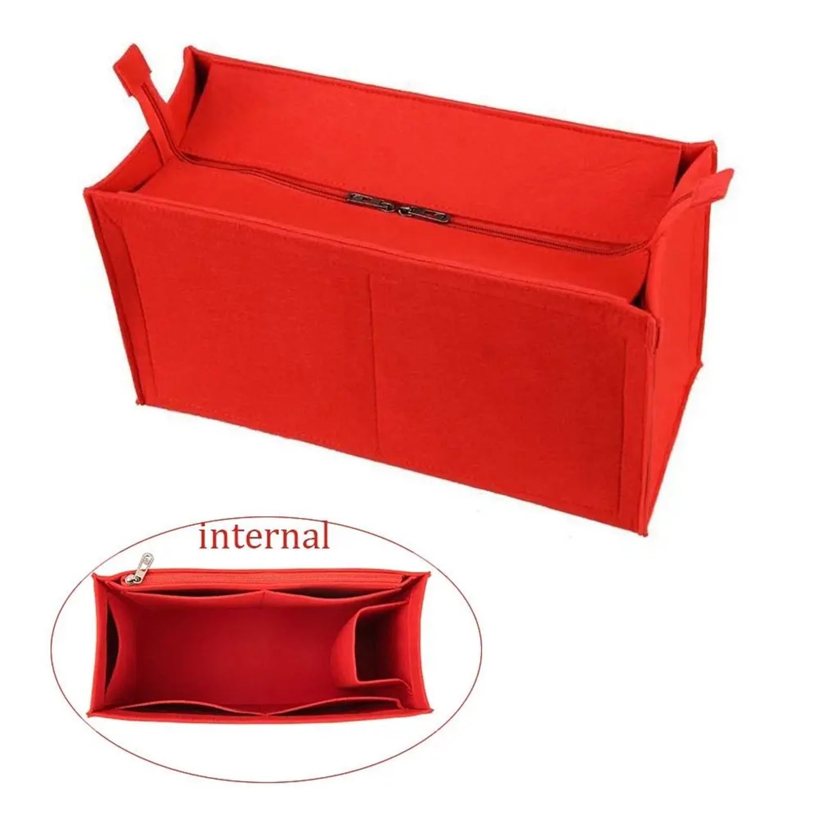3 uds. Forro de inserción fieltro, bolsa organizadora for bolso, mano, interno for almacenamiento bolsas Para Bolso(Khaki,L)